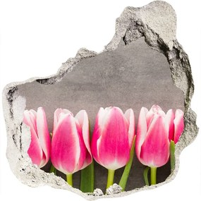 3d fali matrica lyuk a falban Rózsaszín tulipánok nd-p-102142486