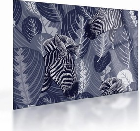 Kép - Zebrák a levelek között (üvegen) (70x50 cm)