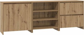 vidaXL Széf fiókkal 3 pcs Artisan tölgy 70 x 41 x 75 cm Faanyag