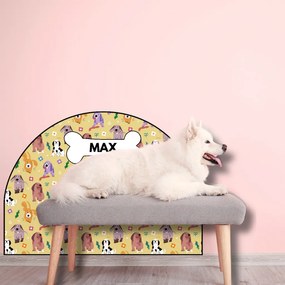 PIPPER. Védő textil falmatrica – Ív – Színes kutyák Méret: 83x60cm, Indíték: névvel