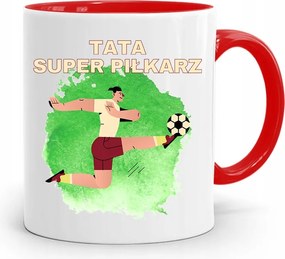 Piros Bögre Apának Apa Szuper Labdarúgó nyomtatott fényképpel