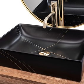Pultos mosdó REA Inga Black Marble Mat