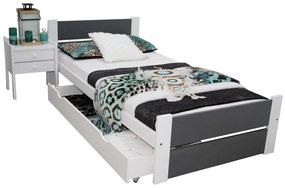 HERMA ágy + matrac + ágyrács AJÁNDÉK, 120x200, szürke/fehér + tárolóhely