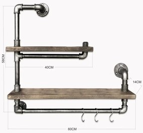 Fali polc BORURAF 58x60 cm fenyő