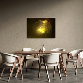 Sárga absztrakt spirál képe (üvegen) (70x50 cm)