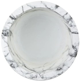 Evora design nagy méretű kerek műanyag virágtartó kaspó világos márvány színben 80x39x39cm
