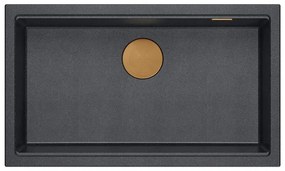gránit mosogató Logan 110 Black Metallic