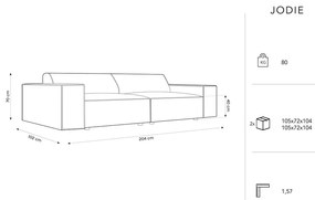 Bézs buklé szövet kanapé 204 cm Jodie – Micadoni Home