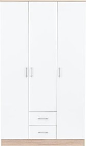 Miami gardróbszekrény 120x205 cm fehér-sonoma tölgy