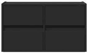 fekete fali TV-szekrény LED-világítással 80x31x45 cm