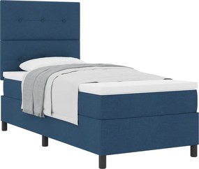 vidaXL Boxrugós ágy matracmal fejtámlával Kék 80 x 200 cm szövet