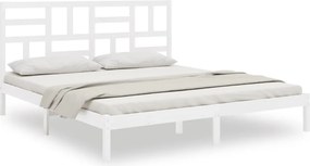 vidaXL Super King fehér tömör fa ágykeret 180 x 200 cm