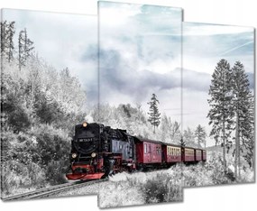 Vászonkép 90x70 Vonat és téli aura