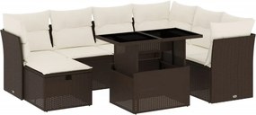 vidaXL 8 részes barna polyrattan kerti ülőgarnitúra párnákkal