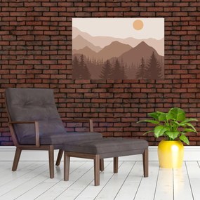 Kép - Barna hegyek N⁰1 (90x60 cm)