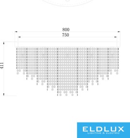 ELDLUX ELDILEN kristályüveg mennyezeti lámpa Ø800 E14×17