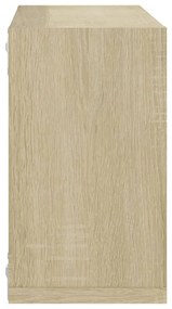 2 db sonoma-tölgyszínű forgácslap fali kockapolc 26x15x26 cm