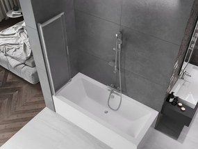 Mexen Fox, 2 szárnyas kádparaván 85x150 cm, 5 mm matt üveg, króm profil, 891-085-002-01-30