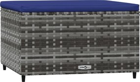 vidaXL szürke polyrattan kerti lábtartó párnával