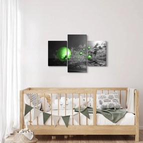 Zöld absztrakt gömbök képe (90x60 cm)
