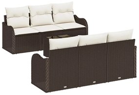 vidaXL Kerti Kanapé Szett párnával tárolóval 7 pcs Barna és Krém