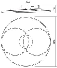 Redo 01-2973 - LED Mennyezeti lámpa CENTRIX LED/92W/230V bronz