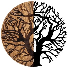 Fali dekoráció 56 cm átmérő, fa/fém faág mintával