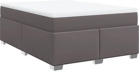 vidaXL szürke műbőr rugós ágy matraccal 140x190 cm