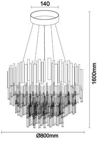 Brilagi - PLAZA kábeles csillár 11xE14/40W/230V
