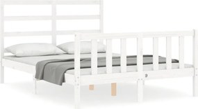 vidaXL fehér tömör fenyőfa ágy matrac nélkül 120 x 200 cm