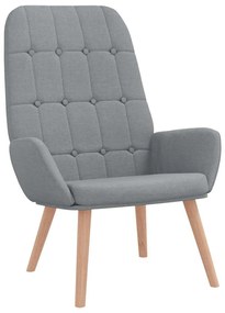 Világosszürke szövet pihenőfotel lábtartóval
