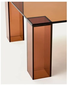 Barna üveg dohányzóasztal 60x140 cm Adularia – Kave Home