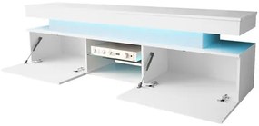 TV szekrény Lesteralo 2D 190 (fekete + fényes fekete) (kék LED világítással). 1106178