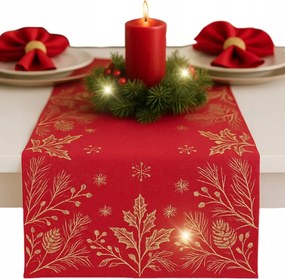 KarĂĄcsonyi FutĂłpad Piros Arany asztalra 40x85 elegĂĄns karĂĄcsony