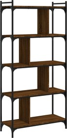 vidaXL 5 szintes barna tölgyszínű fa könyvespolc 76 x 32 x 158 cm