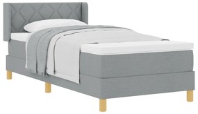 Boxspring Ágy Matrac Fekete Szürke Színben, 100 x 200 cm Szövet