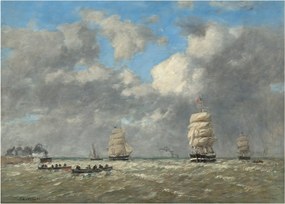 Üveg kép - Eugène Boudin, Le Havre, reprodukciók (70x50 cm)