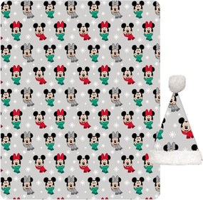 Disney Mickey, Minnie Noel Karácsonyi coral fleece takaró és sapka szett
