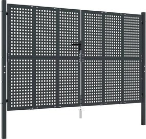 vidaXL antracit színű acél kerti kapu 300 x 200 cm