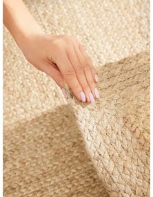 Világos natúr színű kétoldalas kézi szövésű juta szőnyeg 60x90 cm Sharmila Natural White – Hanse Home