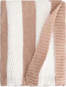 Rudens zsenília csíkos takaró bézs 130x170cm Homla