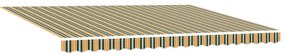 Automatikus Behúzható Napellenző LED zöld és sárga 450x300 cm