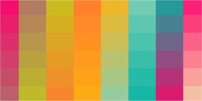 Konyhai panel Színes négyzetek 140x70 cm Ragasztó