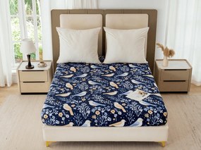 Mikroszálas lepedő DENIM BIRDS kék 180x200 cm