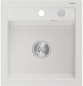 Mexen Vito 1-medencés gránit mosogató 520 x 490 mm, Fehér - 6503521000-20