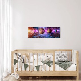 Kép - Naprendszer (órával) (90x30 cm)