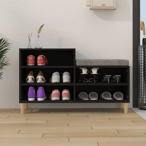 fekete szerelt fa cipősszekrény 102x36x60 cm