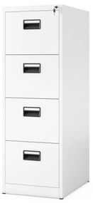 Fém irattartó szekrény, 4 fiókos SARA V4, 460 x 1320 x 620 mm, fehér