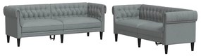 Kanapé Szett 2 pcs Világosszürke szövet