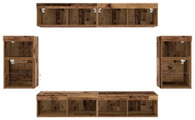 F Floating Shelf 2 db Régi fa 40x28.5x40 cm Mérnöki fa